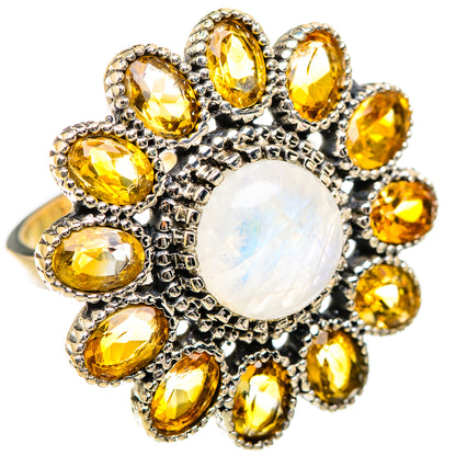 Rainbow Moonstone Rings handcrafted by Ana Silver Co - RING130485 - Photo 2