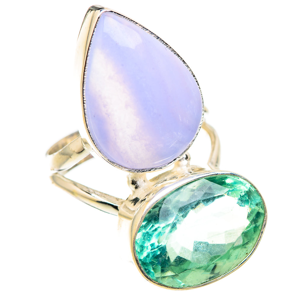 Blue Lace Agate Rings handcrafted by Ana Silver Co - RING130509 - Photo 2