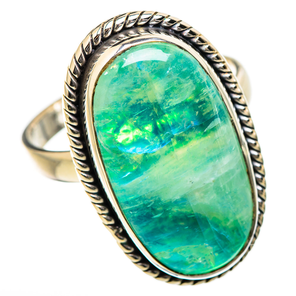 Green Moonstone Rings handcrafted by Ana Silver Co - RING130533 - Photo 2