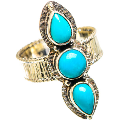 Sleeping Beauty Turquoise Rings handcrafted by Ana Silver Co - RING130541 - Photo 2