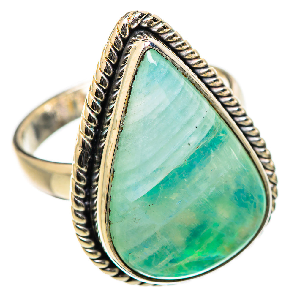 Green Moonstone Rings handcrafted by Ana Silver Co - RING130552 - Photo 2