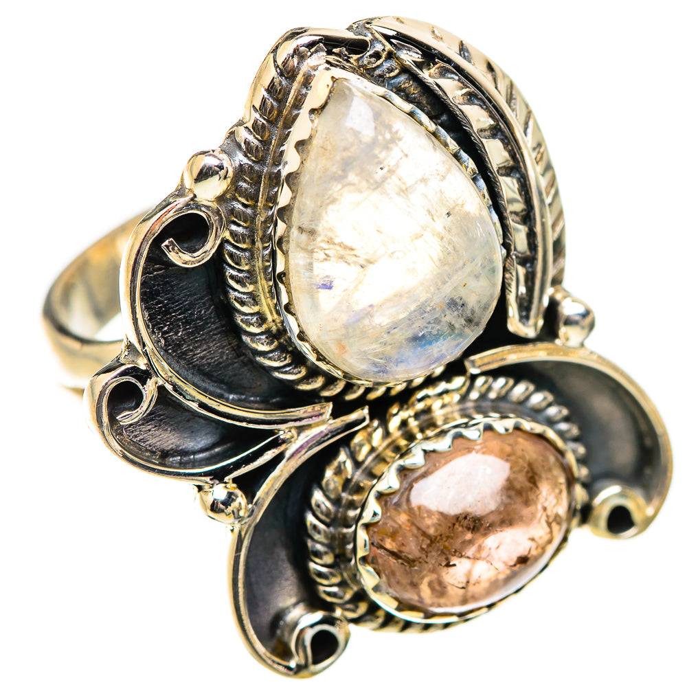 Rainbow Moonstone Rings handcrafted by Ana Silver Co - RING130553 - Photo 2