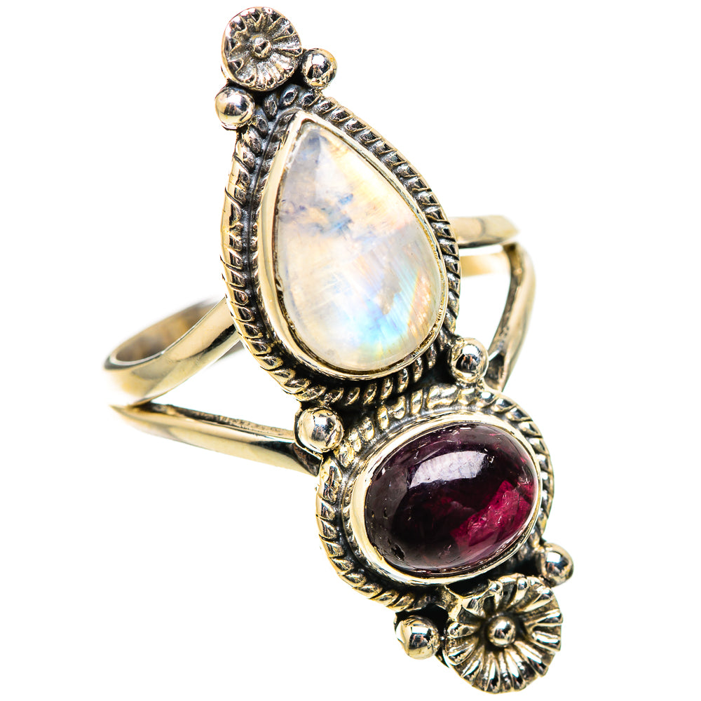 Rainbow Moonstone Rings handcrafted by Ana Silver Co - RING130556 - Photo 2