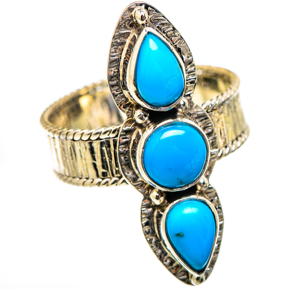 Sleeping Beauty Turquoise Rings handcrafted by Ana Silver Co - RING130566 - Photo 2