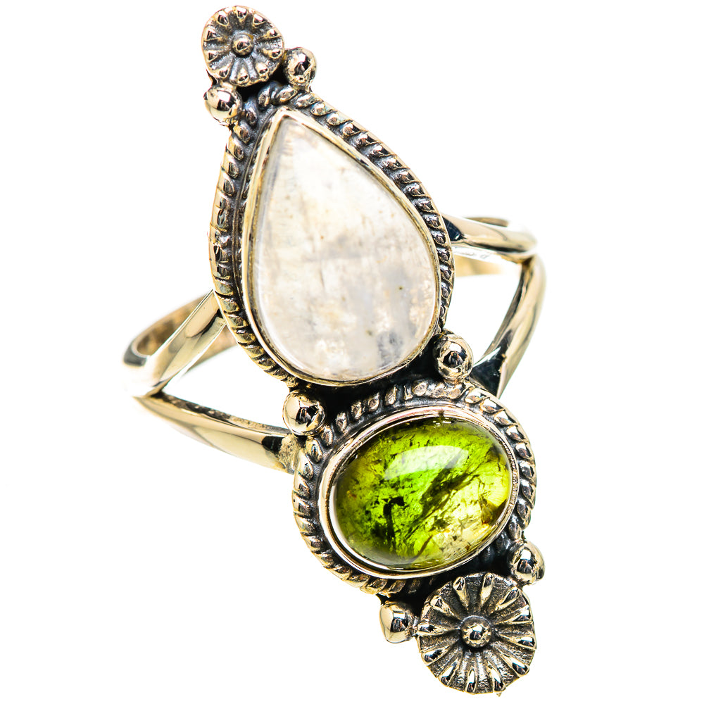 Rainbow Moonstone Rings handcrafted by Ana Silver Co - RING130576 - Photo 2