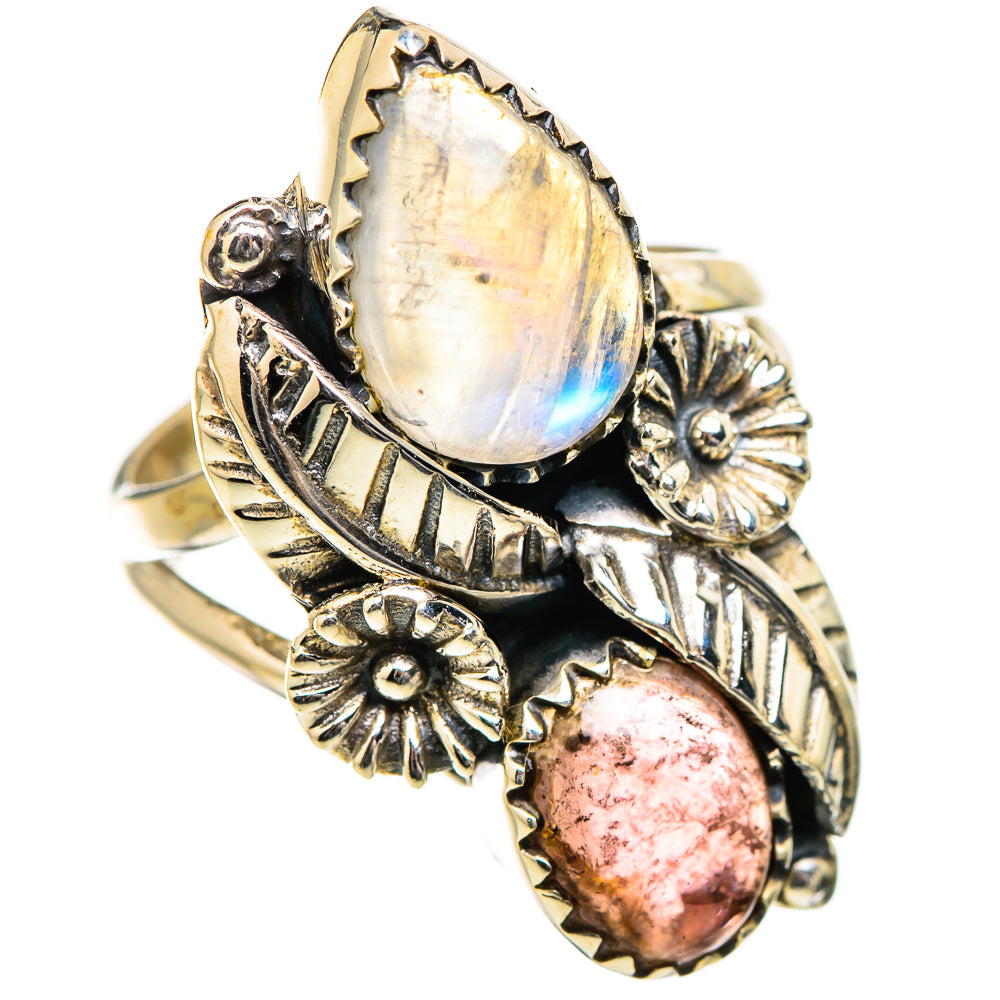 Rainbow Moonstone Rings handcrafted by Ana Silver Co - RING130580 - Photo 2