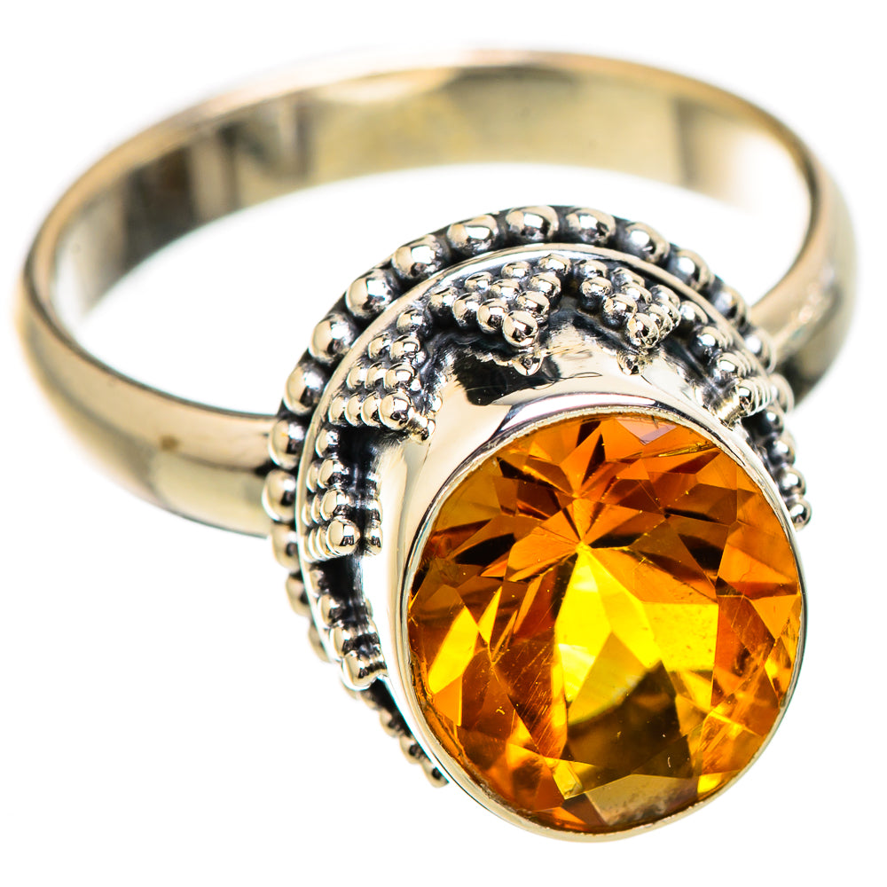 Mandarin Citrine Rings handcrafted by Ana Silver Co - RING130608 - Photo 2