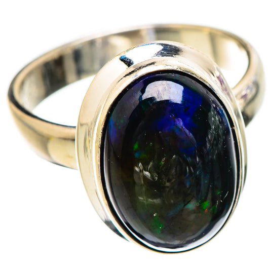 Black Opal Rings handcrafted by Ana Silver Co - RING130621 - Photo 2