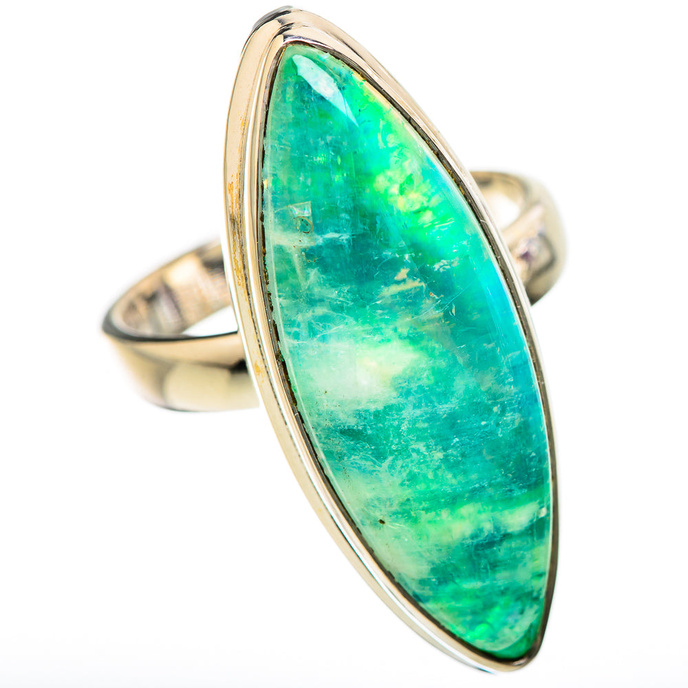 Green Moonstone Rings handcrafted by Ana Silver Co - RING130635 - Photo 2
