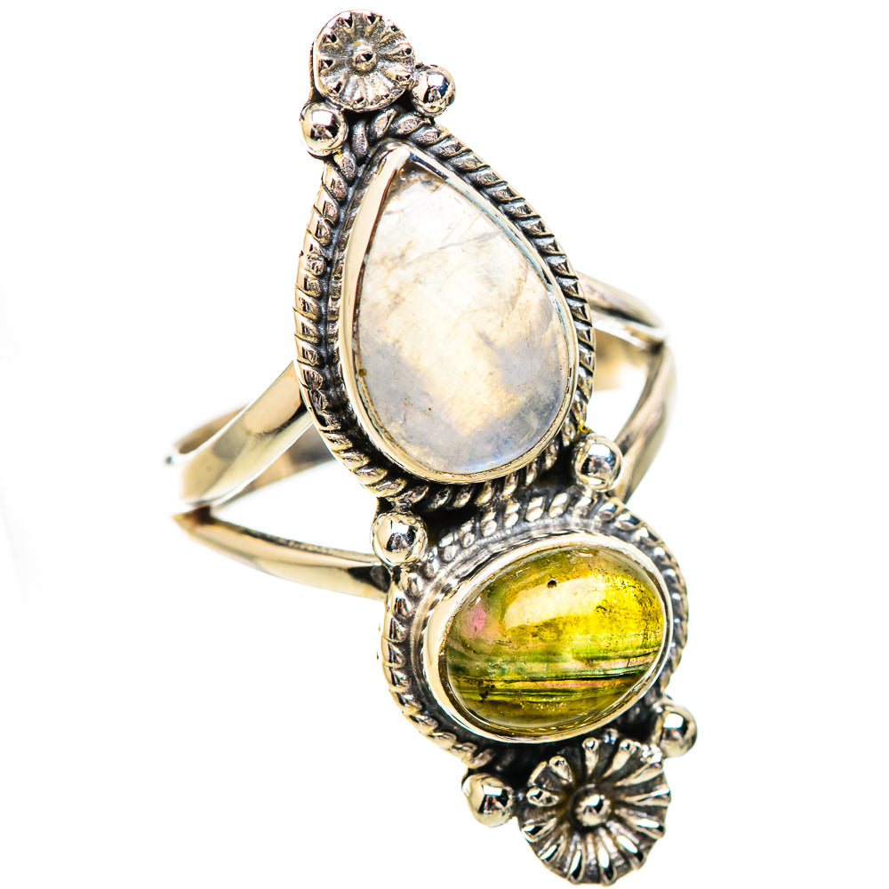 Rainbow Moonstone Rings handcrafted by Ana Silver Co - RING130636 - Photo 2