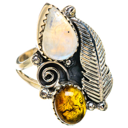 Rainbow Moonstone Rings handcrafted by Ana Silver Co - RING130638 - Photo 2