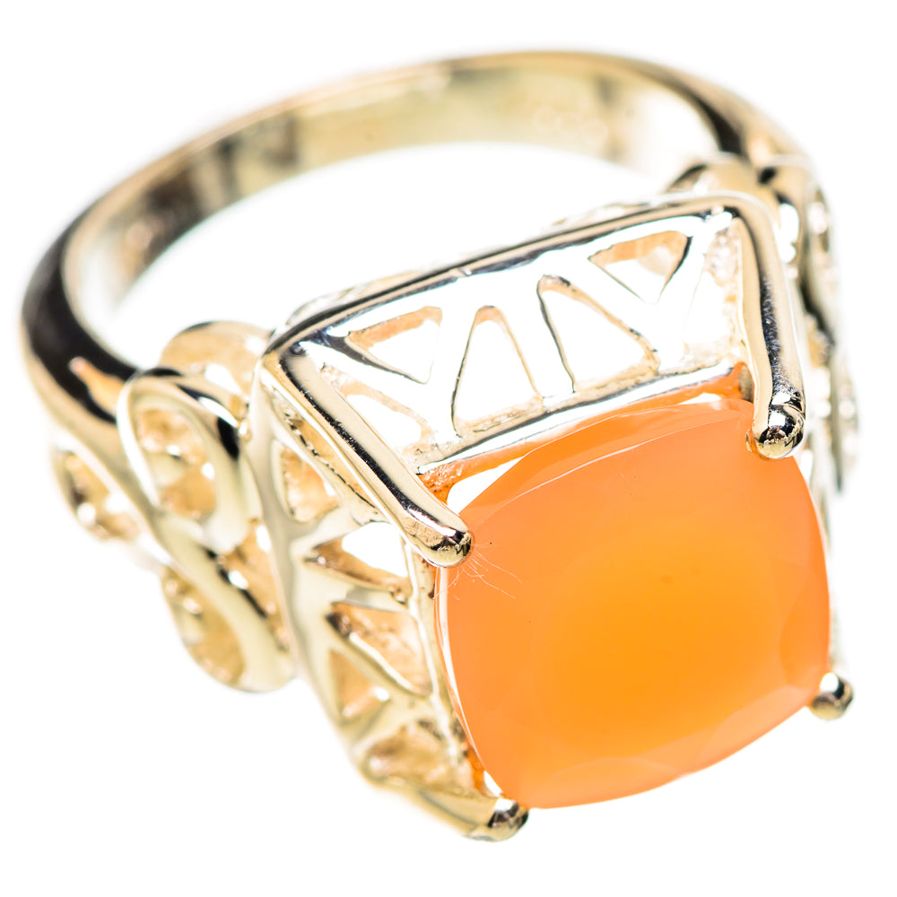 Peach Moonstone Rings handcrafted by Ana Silver Co - RING130640 - Photo 2