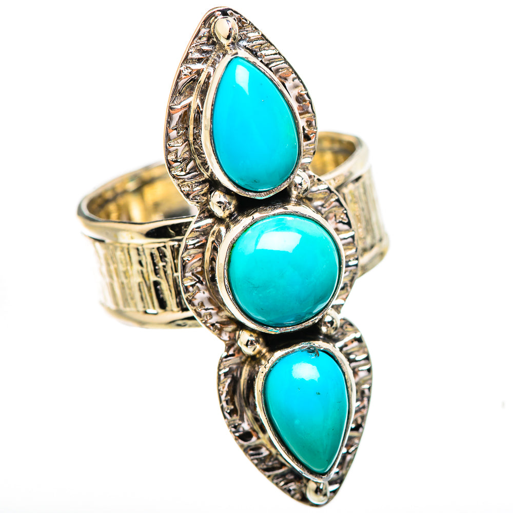 Sleeping Beauty Turquoise Rings handcrafted by Ana Silver Co - RING130658 - Photo 2