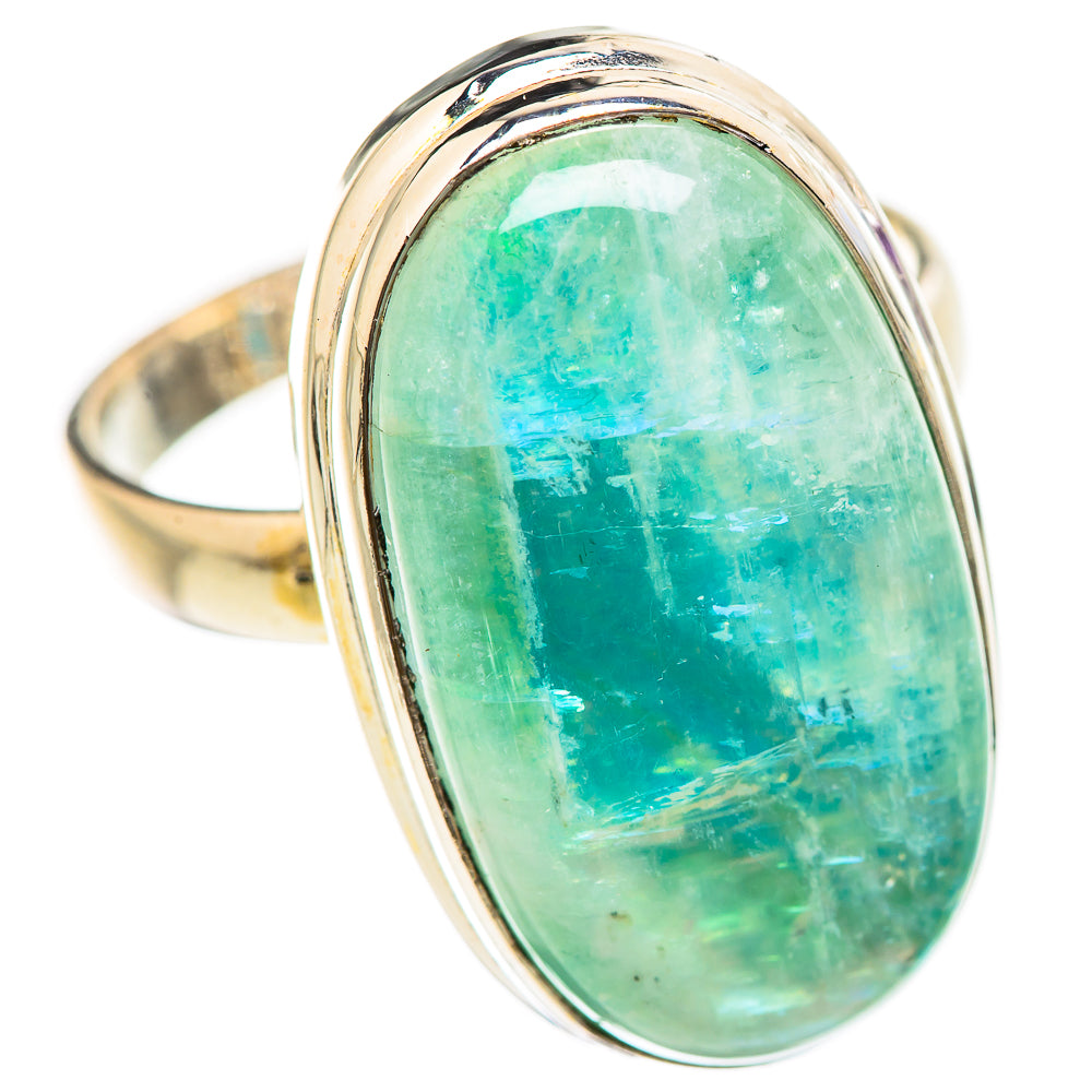 Green Moonstone Rings handcrafted by Ana Silver Co - RING130667 - Photo 2