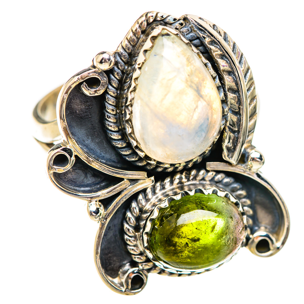Rainbow Moonstone Rings handcrafted by Ana Silver Co - RING130668 - Photo 2
