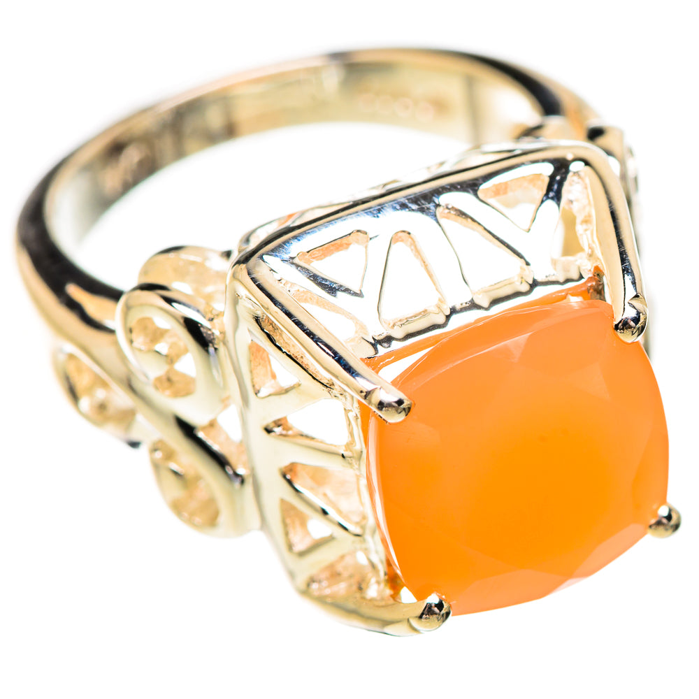 Peach Moonstone Rings handcrafted by Ana Silver Co - RING130671 - Photo 2
