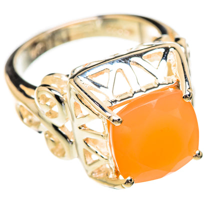 Peach Moonstone Rings handcrafted by Ana Silver Co - RING130671 - Photo 2