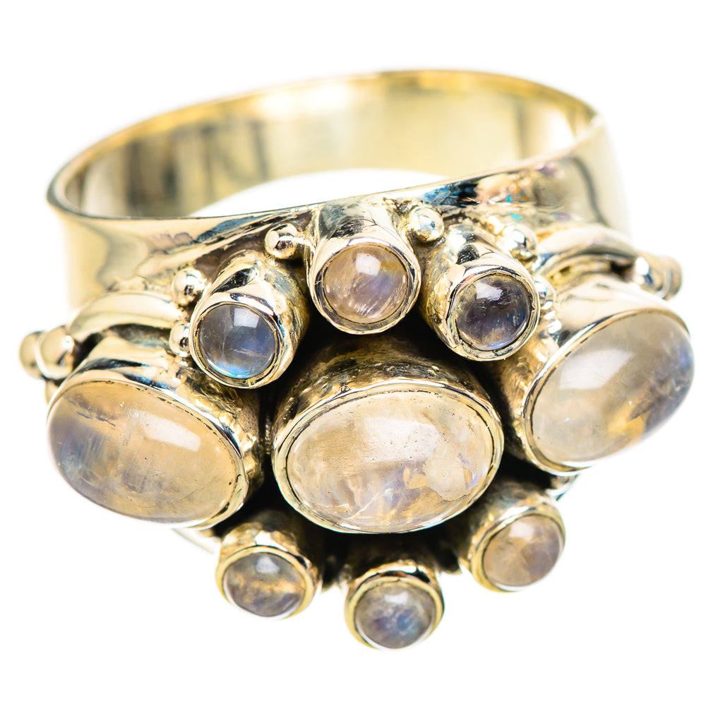 Rainbow Moonstone Rings handcrafted by Ana Silver Co - RING130679 - Photo 2
