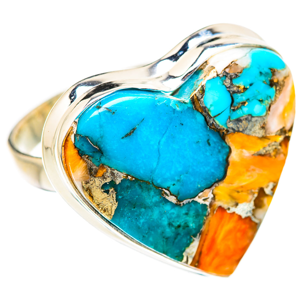 Spiny Oyster Turquoise Rings handcrafted by Ana Silver Co - RING130681 - Photo 2