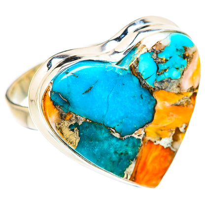 Spiny Oyster Turquoise Rings handcrafted by Ana Silver Co - RING130681 - Photo 2
