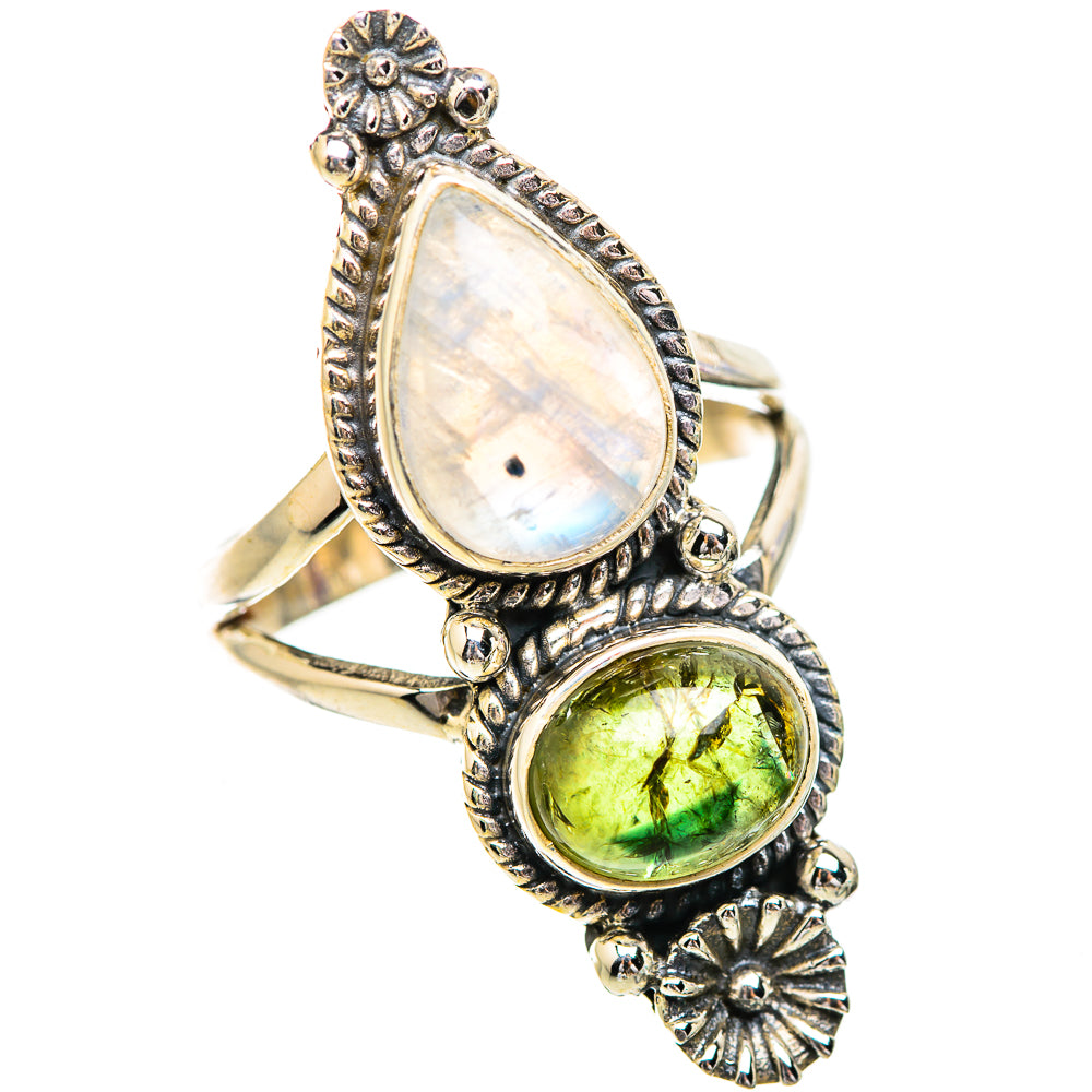 Rainbow Moonstone Rings handcrafted by Ana Silver Co - RING130701 - Photo 2