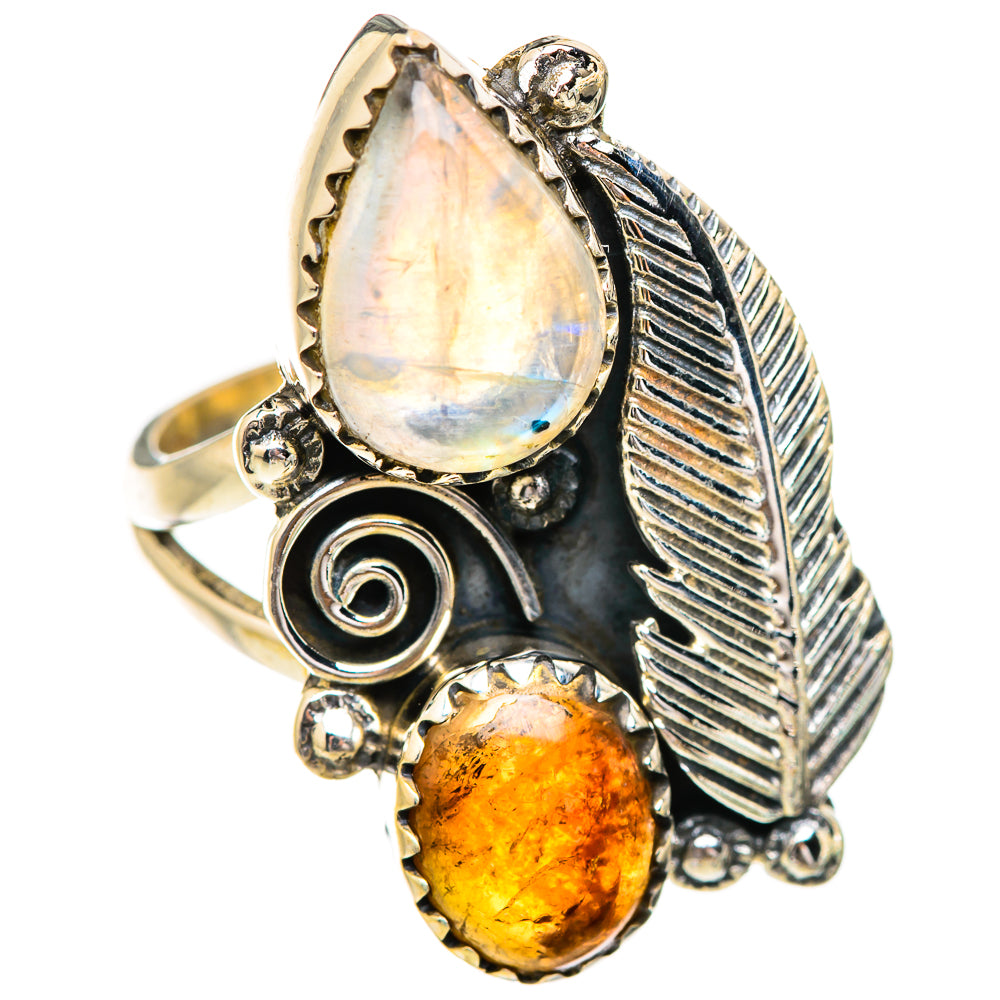 Rainbow Moonstone Rings handcrafted by Ana Silver Co - RING130704 - Photo 2