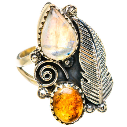 Rainbow Moonstone Rings handcrafted by Ana Silver Co - RING130704 - Photo 2
