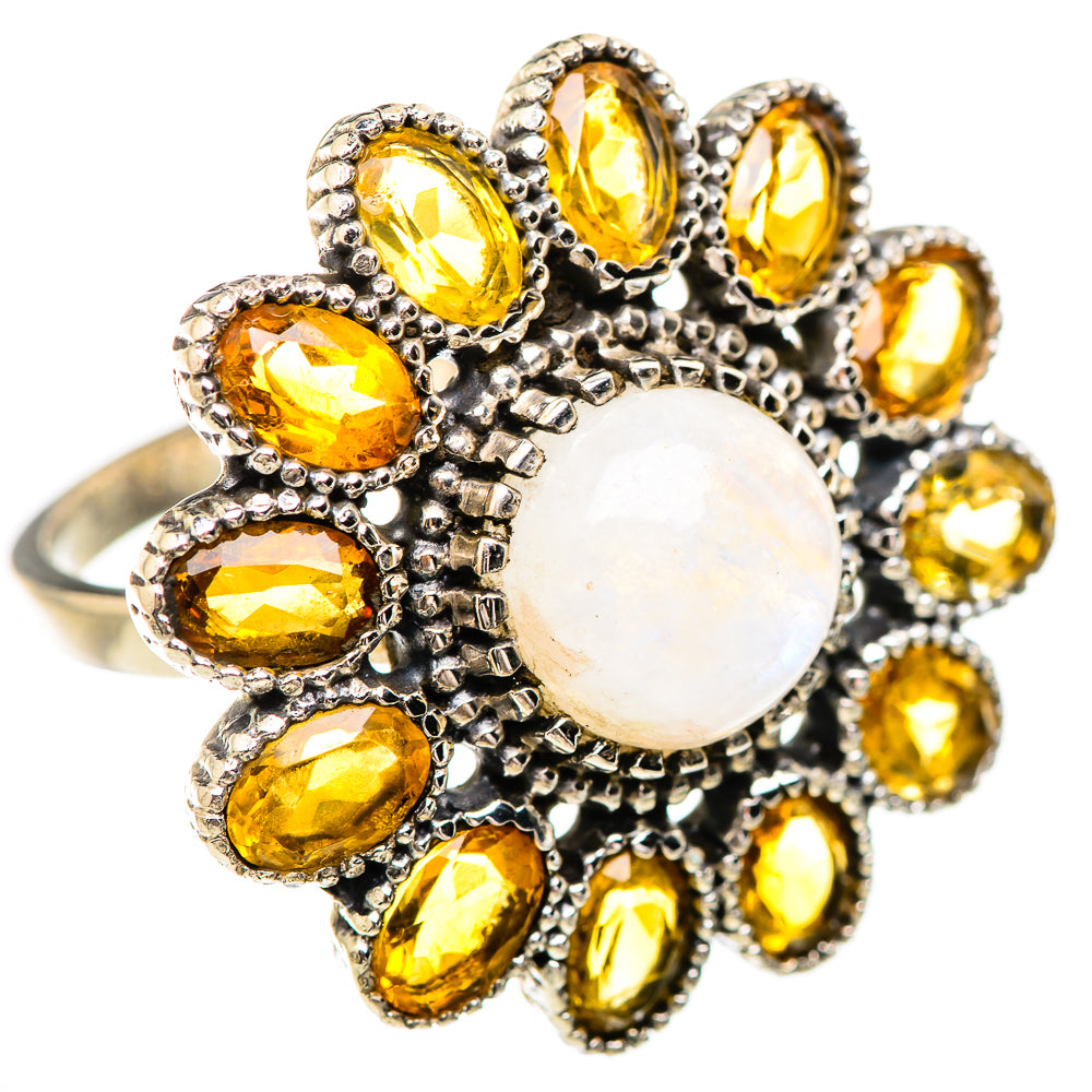 Rainbow Moonstone Rings handcrafted by Ana Silver Co - RING130705 - Photo 2
