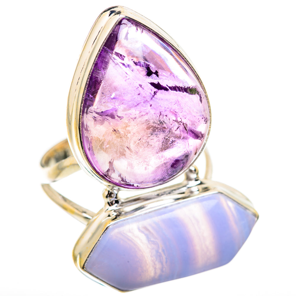 Blue Lace Agate Rings handcrafted by Ana Silver Co - RING130713 - Photo 2