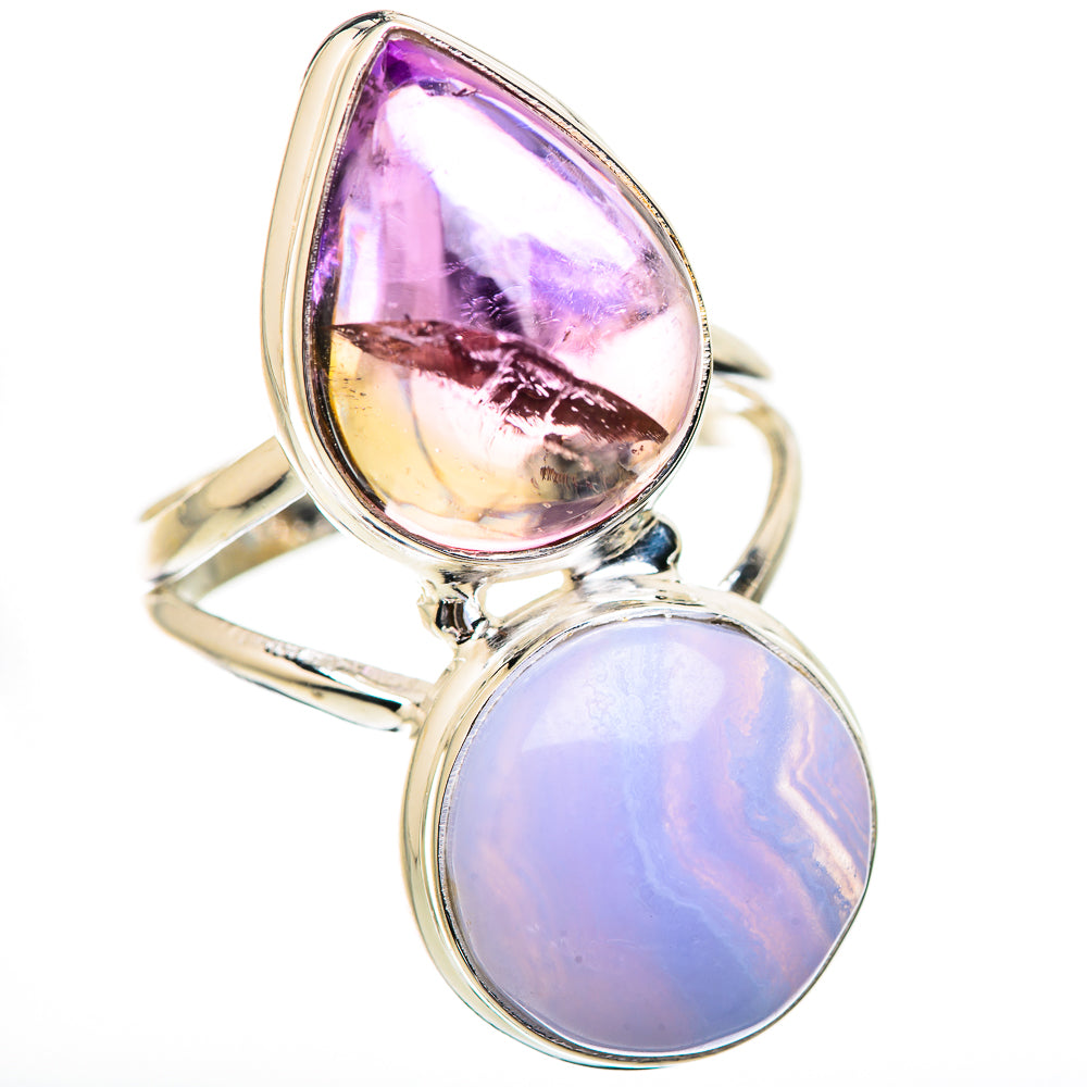 Blue Lace Agate Rings handcrafted by Ana Silver Co - RING130714 - Photo 2