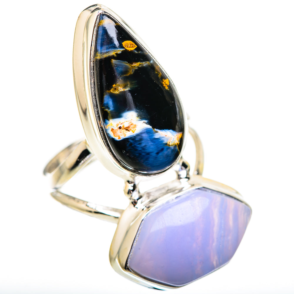 Blue Lace Agate Rings handcrafted by Ana Silver Co - RING130715 - Photo 2