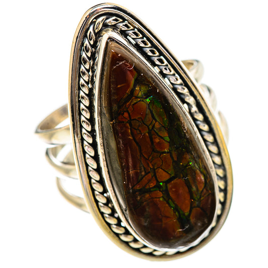 Ammolite Rings handcrafted by Ana Silver Co - RING130721 - Photo 2