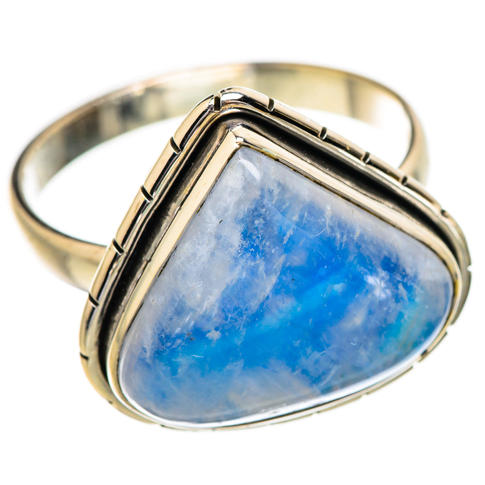 Rainbow Moonstone Rings handcrafted by Ana Silver Co - RING130724 - Photo 2