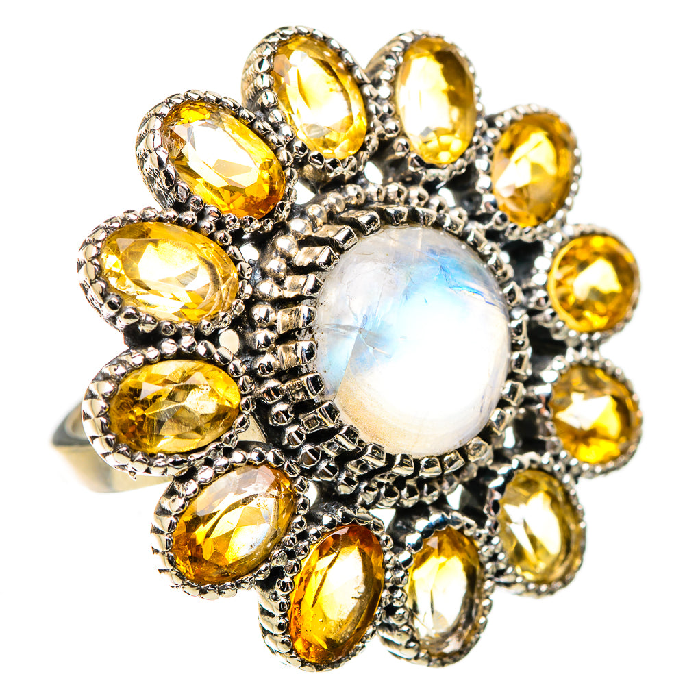 Rainbow Moonstone Rings handcrafted by Ana Silver Co - RING130752 - Photo 2