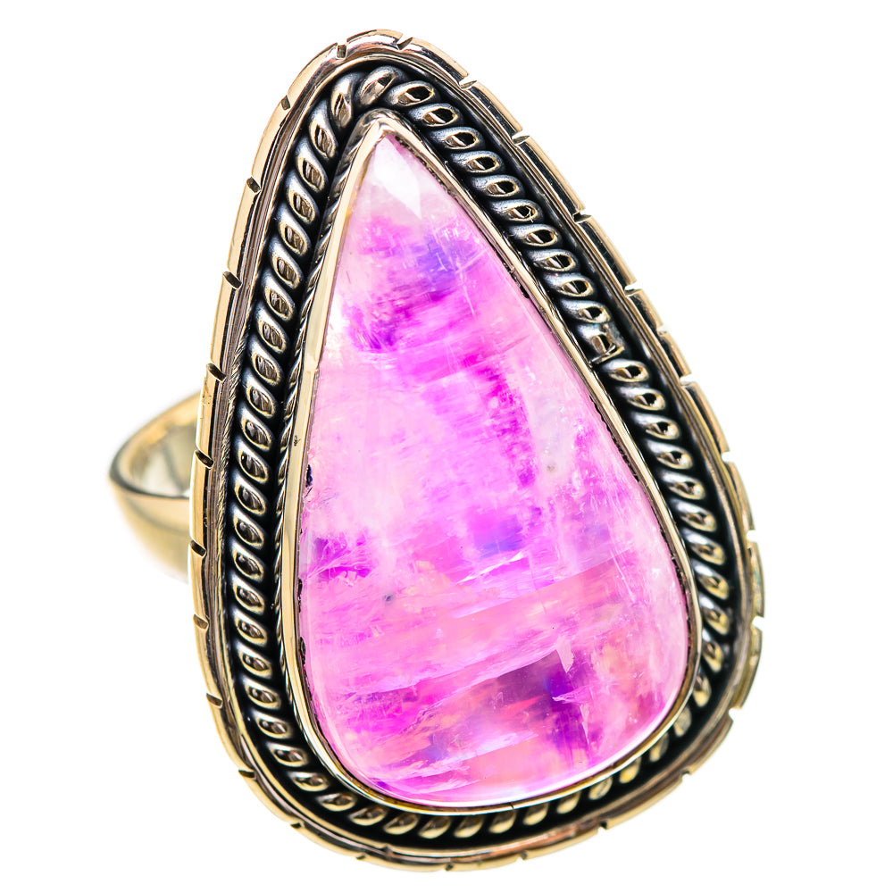 Pink Moonstone Rings handcrafted by Ana Silver Co - RING130755 - Photo 2