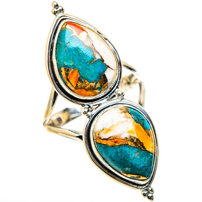 Spiny Oyster Turquoise Rings handcrafted by Ana Silver Co - RING130765 - Photo 2