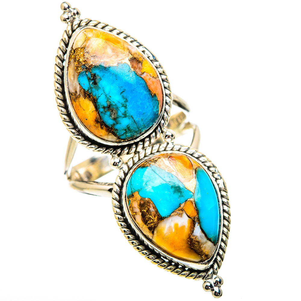 Spiny Oyster Turquoise Rings handcrafted by Ana Silver Co - RING130768 - Photo 2