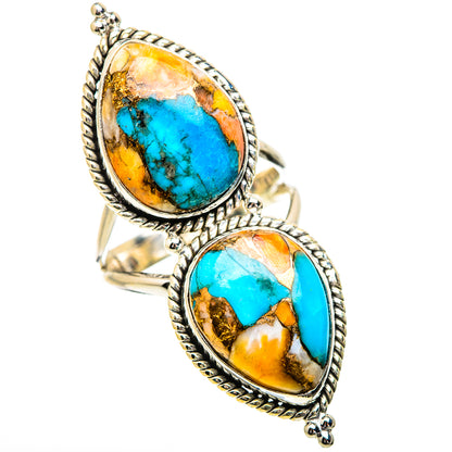 Spiny Oyster Turquoise Rings handcrafted by Ana Silver Co - RING130768 - Photo 2