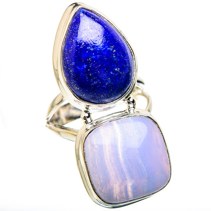 Blue Lace Agate Rings handcrafted by Ana Silver Co - RING130769 - Photo 2