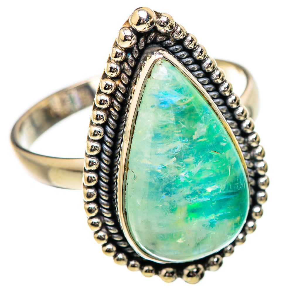 Green Moonstone Rings handcrafted by Ana Silver Co - RING130771 - Photo 2