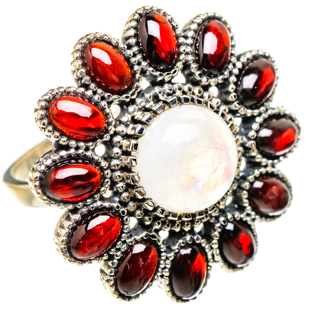 Rainbow Moonstone Rings handcrafted by Ana Silver Co - RING130776 - Photo 2