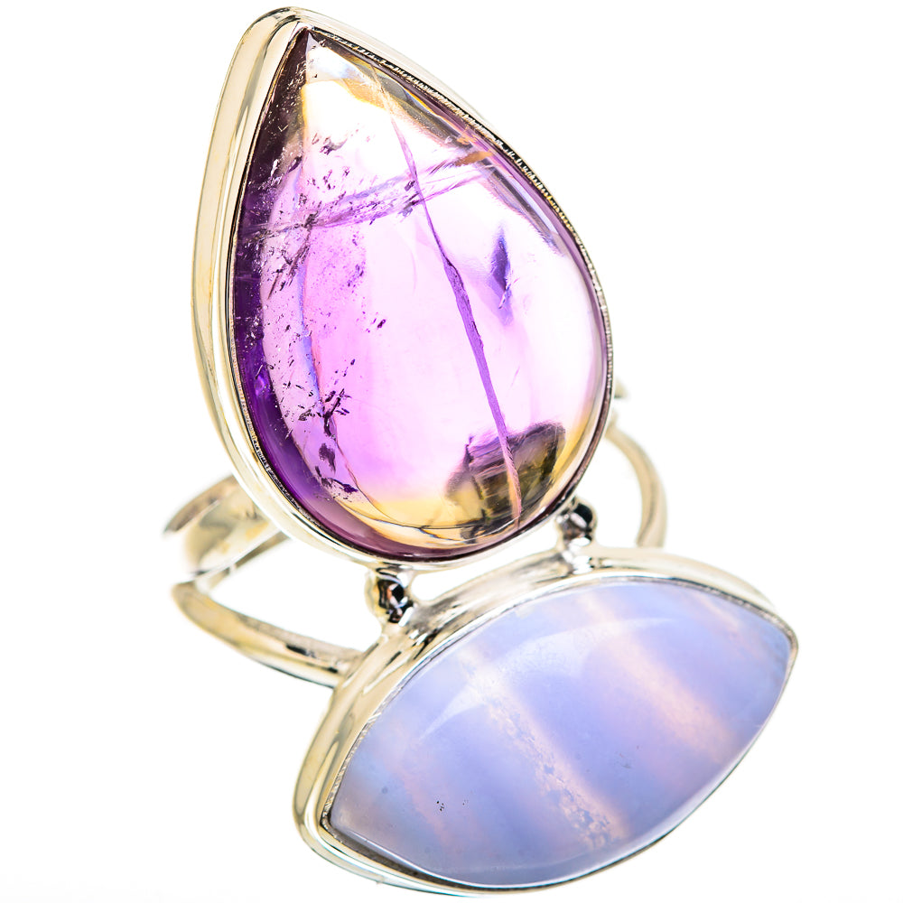 Blue Lace Agate Rings handcrafted by Ana Silver Co - RING130777 - Photo 2
