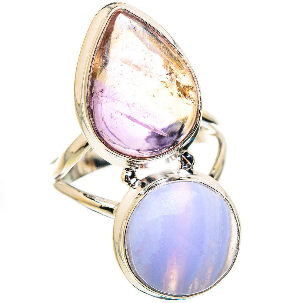 Blue Lace Agate Rings handcrafted by Ana Silver Co - RING130781 - Photo 2