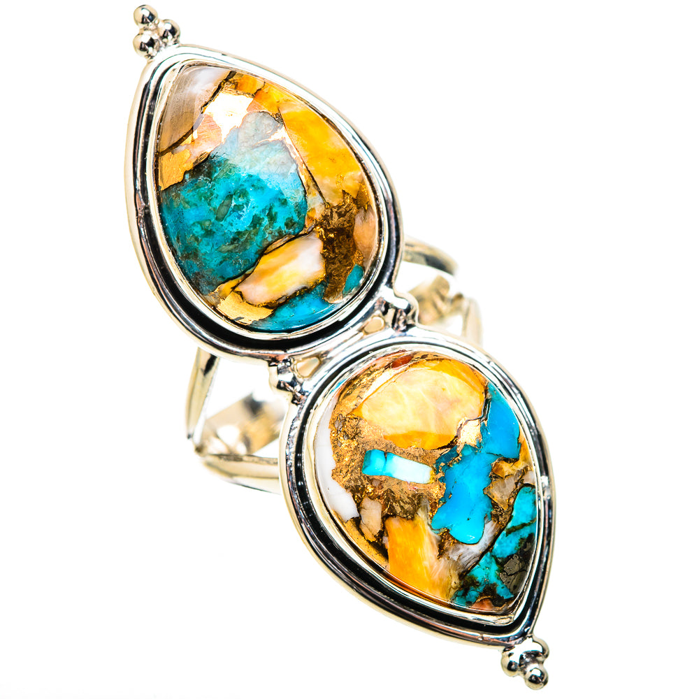 Spiny Oyster Turquoise Rings handcrafted by Ana Silver Co - RING130784 - Photo 2
