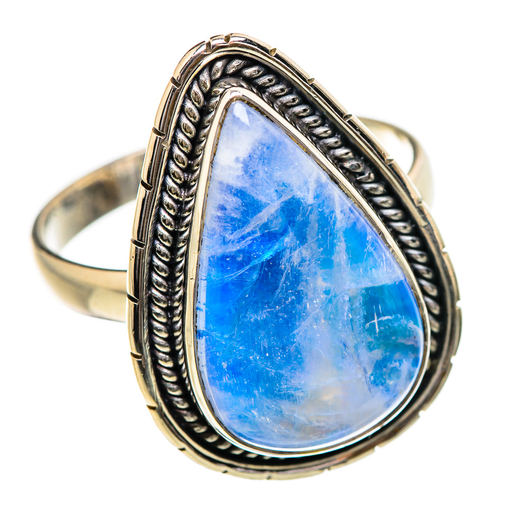 Rainbow Moonstone Rings handcrafted by Ana Silver Co - RING130787 - Photo 2