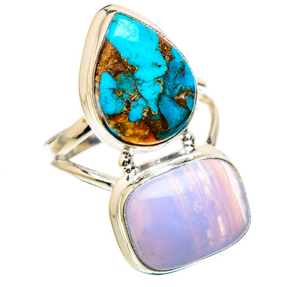 Blue Lace Agate Rings handcrafted by Ana Silver Co - RING130788 - Photo 2