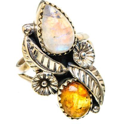 Rainbow Moonstone Rings handcrafted by Ana Silver Co - RING130805 - Photo 2