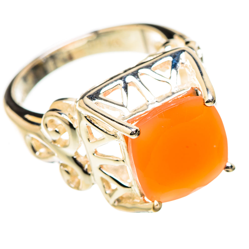 Peach Moonstone Rings handcrafted by Ana Silver Co - RING130806 - Photo 2