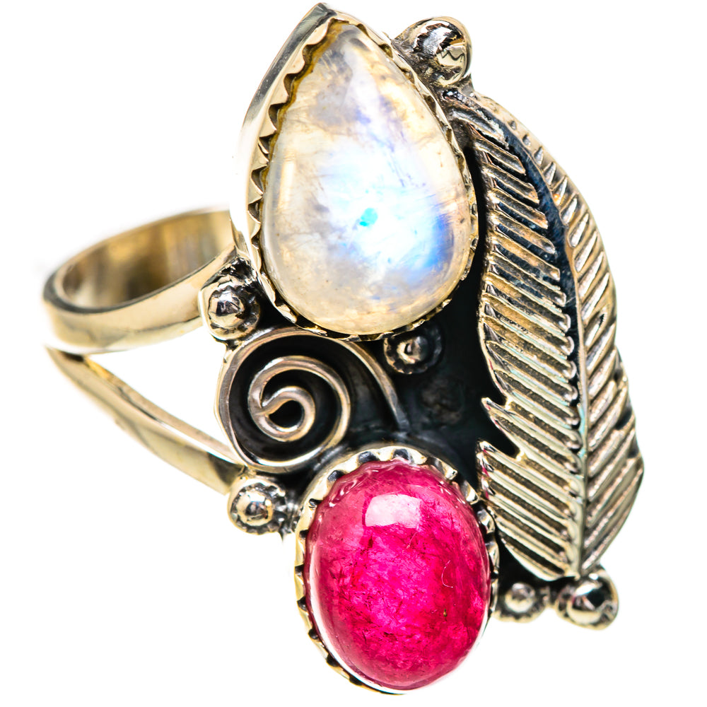 Rainbow Moonstone Rings handcrafted by Ana Silver Co - RING130807 - Photo 2