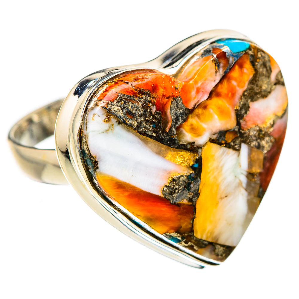 Spiny Oyster Turquoise Rings handcrafted by Ana Silver Co - RING130815 - Photo 2